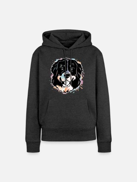 Berner Sennenhund - Frauen Premium Bio Hoodie - Anthrazit meliert