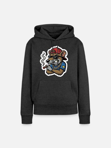 Rattenboss Zigarre - Frauen Premium Bio Hoodie - Anthrazit meliert