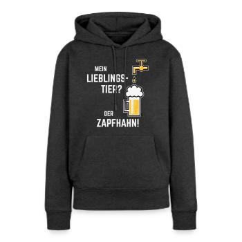 Mein Lieblingstier? Der Zapfhahn! (Bier / 3C) - Frauen Premium Bio Hoodie - Anthrazit meliert - Vorne - Selfina (174cm)