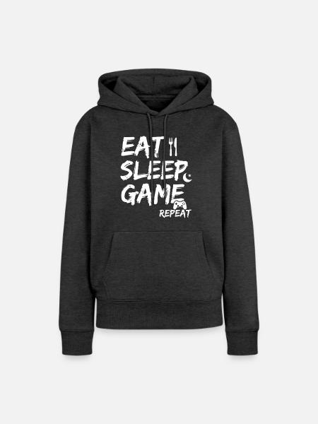 Gamer Spruch - Frauen Premium Bio Hoodie - Anthrazit meliert