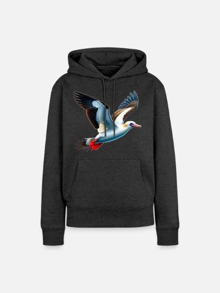 Nazca Tölpel Geschenk - Frauen Premium Bio Hoodie - Anthrazit meliert