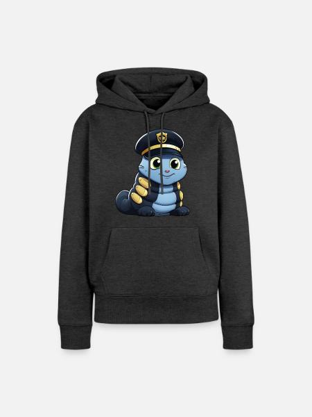 Polizei Raupe - Frauen Premium Bio Hoodie - Anthrazit meliert
