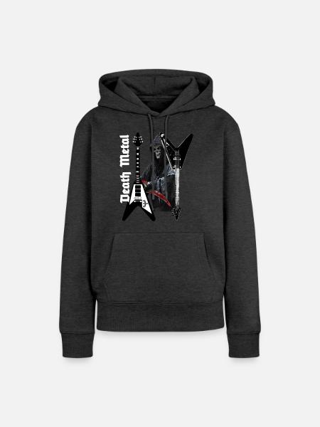 Musik Heavy Metal Black Metal deaht metal Skull - Frauen Premium Bio Hoodie - Anthrazit meliert