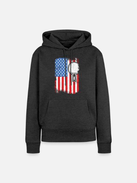 4. Juli Tischtennis - Frauen Premium Bio Hoodie - Anthrazit meliert