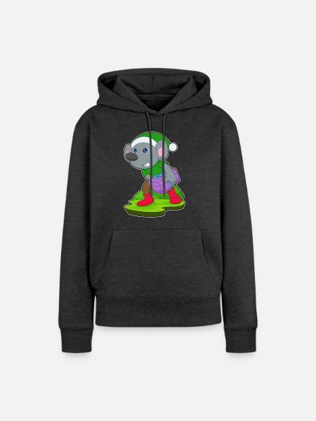 Maus Weihnachten Paket - Frauen Premium Bio Hoodie - Anthrazit meliert