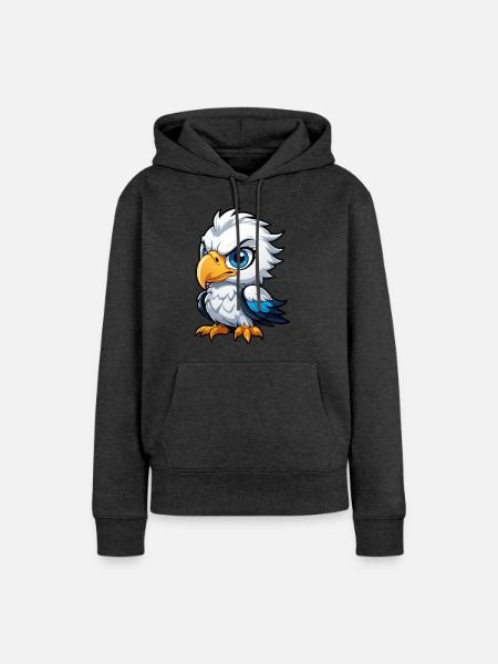 Cheeky Eagle Chick - Frauen Premium Bio Hoodie - Anthrazit meliert