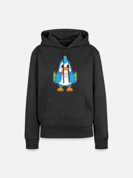 Papagei Wurm - Frauen Premium Bio Hoodie - Anthrazit meliert