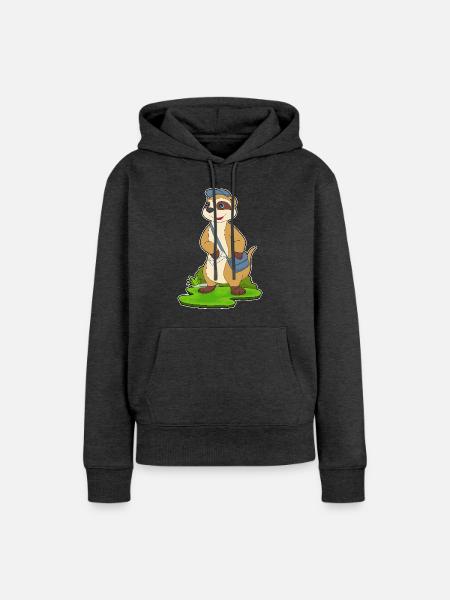 Erdmännchen Briefträger Brief - Frauen Premium Bio Hoodie - Anthrazit meliert