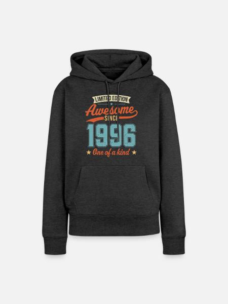 Genial seit 1996 - Frauen Premium Bio Hoodie - Anthrazit meliert