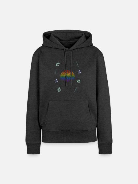 Distel & Holunderbeeren - Dark Botanical LGBTQ - Frauen Premium Bio Hoodie - Anthrazit meliert