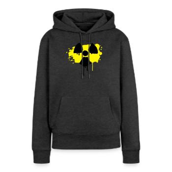 Un signe de radio actif comme un graffiti - Sweat à capuche Premium bio Femme - anthracite chiné - Devant - Selfina (174cm)