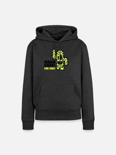 kaktus comic - Frauen Premium Bio Hoodie - Anthrazit meliert