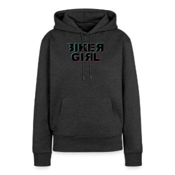 Biker Girl Glitch - Frauen Premium Bio Hoodie - Anthrazit meliert - Vorne - Selfina (174cm)