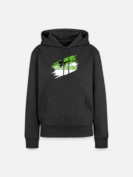 Grün Weiß Wolfsburg Fussball - Frauen Premium Bio Hoodie - Anthrazit meliert