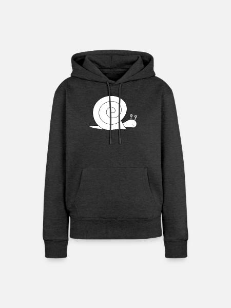 Schnecke - Frauen Premium Bio Hoodie - Anthrazit meliert