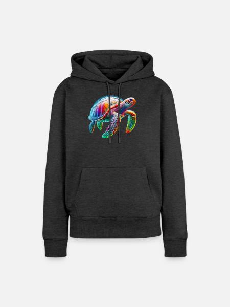 Schildkröte - Frauen Premium Bio Hoodie - Anthrazit meliert