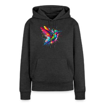 Kolibri - Frauen Premium Bio Hoodie - Anthrazit meliert - Vorne - Selfina (174cm)