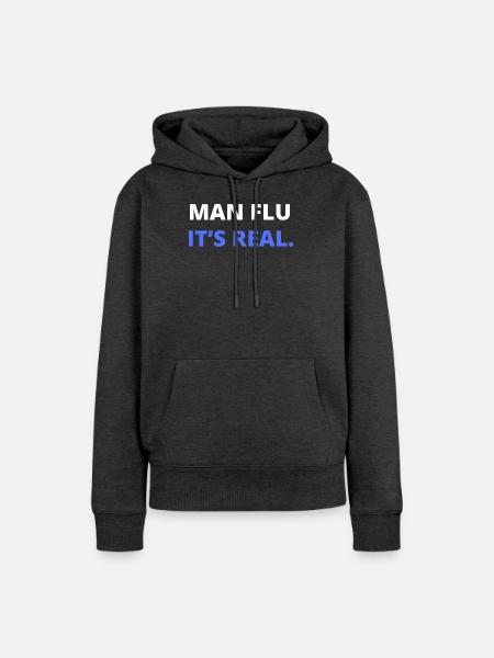 Mann Grippe Es ist echte Illustration - Frauen Premium Bio Hoodie - Anthrazit meliert