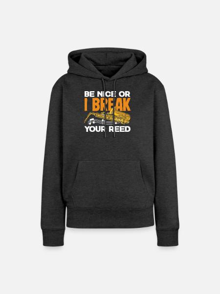 Saxofon - Frauen Premium Bio Hoodie - Anthrazit meliert