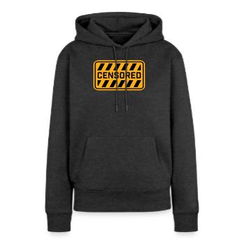 Censored Zensiert Lustig Statement Freiheit Logo - Frauen Premium Bio Hoodie - Anthrazit meliert - Vorne - Selfina (174cm)