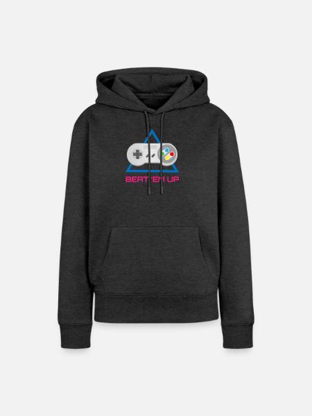Retro Gamer Controller – Arcade-Videospiel - Frauen Premium Bio Hoodie - Anthrazit meliert