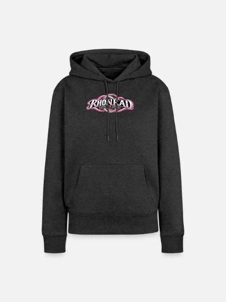 Rhönrai Sportlogo: Leidenschaft & Kraft - Frauen Premium Bio Hoodie - Anthrazit meliert