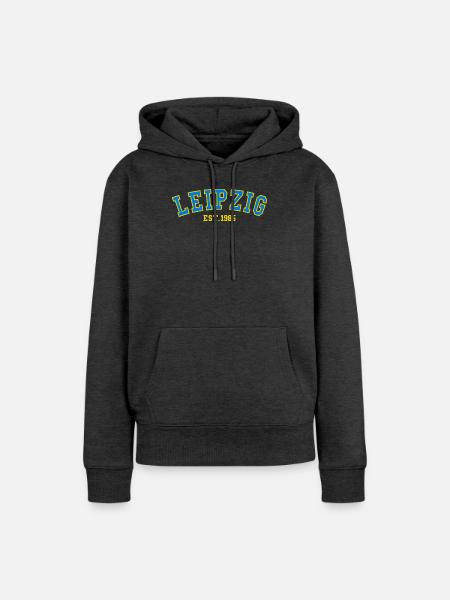 Leipzig Est. 1985 - Frauen Premium Bio Hoodie - Anthrazit meliert