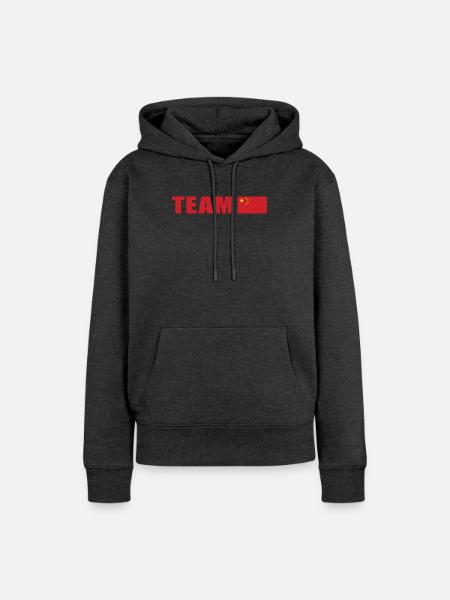 Support-Team China - Frauen Premium Bio Hoodie - Anthrazit meliert