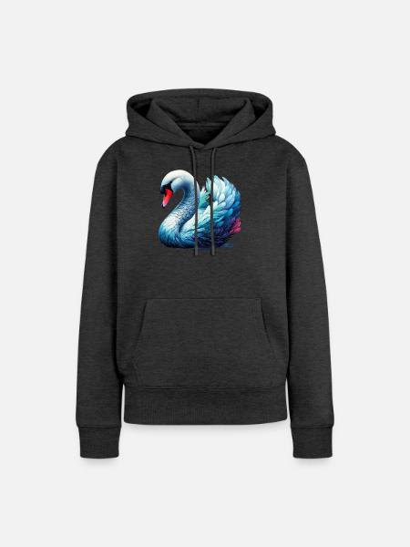 Schwan - Frauen Premium Bio Hoodie - Anthrazit meliert