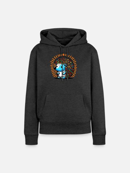 Igel - Frauen Premium Bio Hoodie - Anthrazit meliert