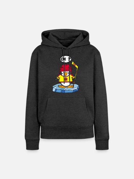 Pinguin und Wintersport - Frauen Premium Bio Hoodie - Anthrazit meliert
