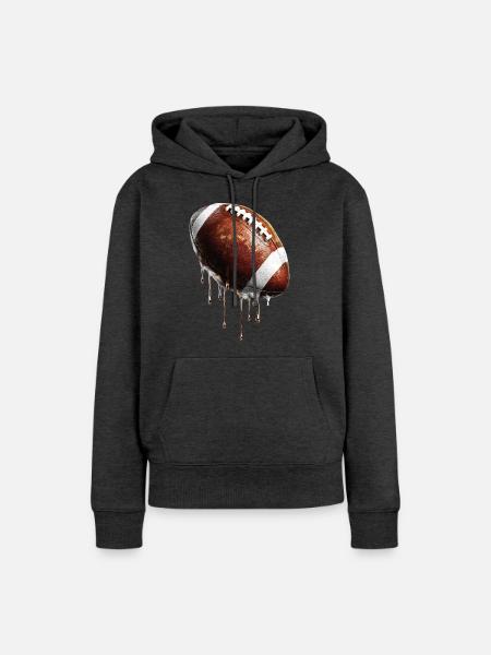 Football - Frauen Premium Bio Hoodie - Anthrazit meliert