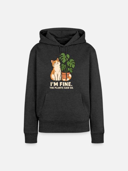 Die Pflanzen sagen es - Frauen Premium Bio Hoodie - Anthrazit meliert