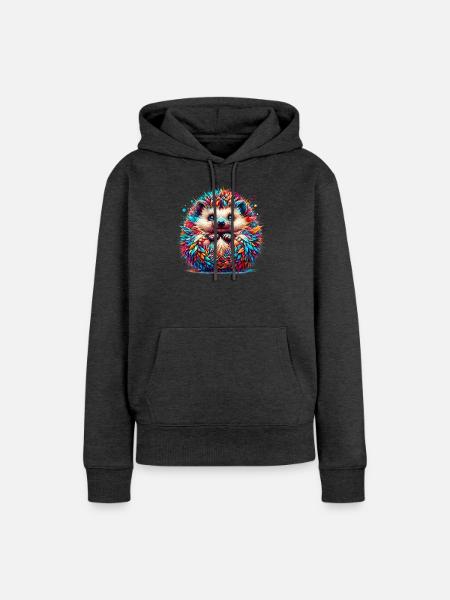 Igel - Frauen Premium Bio Hoodie - Anthrazit meliert