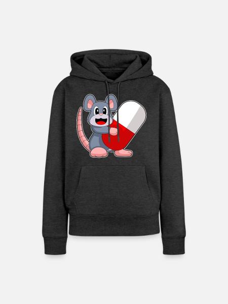 Maus Arzt Medizin - Frauen Premium Bio Hoodie - Anthrazit meliert
