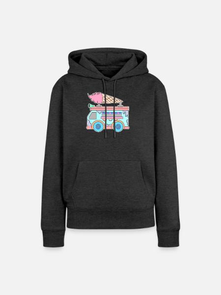 Kids Eiscreme - Frauen Premium Bio Hoodie - Anthrazit meliert