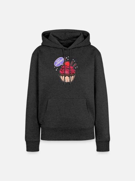 Süßigkeiten Statement Backen Cupcake Naschen - Frauen Premium Bio Hoodie - Anthrazit meliert