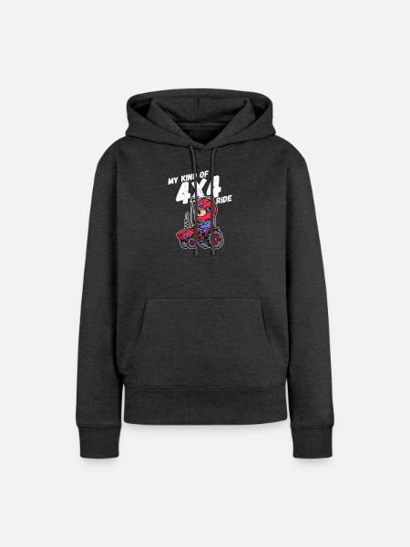 Traktor Jungbauer Landleben Statement Fahrzeug - Frauen Premium Bio Hoodie - Anthrazit meliert