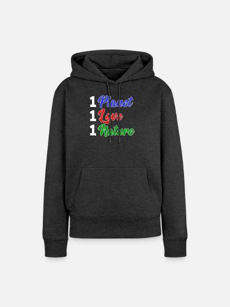 Mutter Erde Planet Natur Statement Naturschutz - Frauen Premium Bio Hoodie - Anthrazit meliert