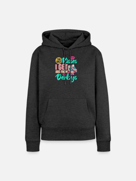 Rollschuh Design - Frauen Premium Bio Hoodie - Anthrazit meliert