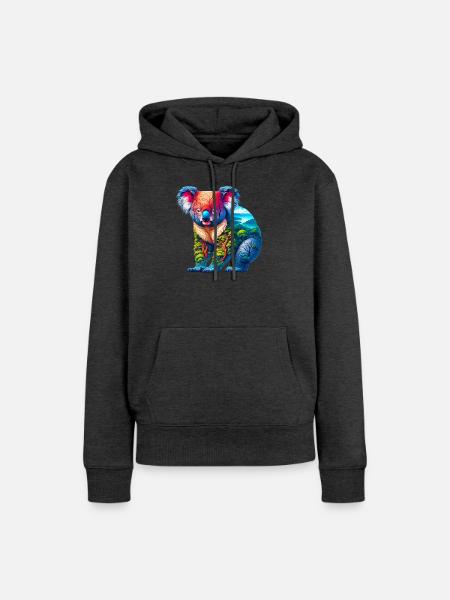 Koala - Frauen Premium Bio Hoodie - Anthrazit meliert