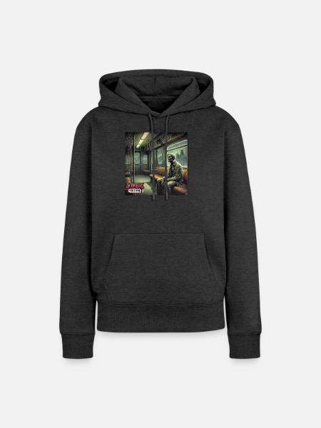 Zombie U Bahn - Frauen Premium Bio Hoodie - Anthrazit meliert