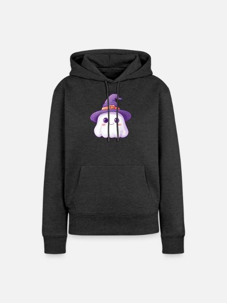 Niedlicher Geist - Frauen Premium Bio Hoodie - Anthrazit meliert