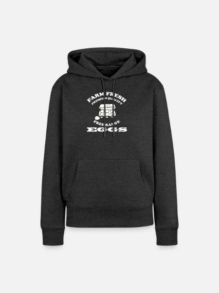 EGGS - Frauen Premium Bio Hoodie - Anthrazit meliert