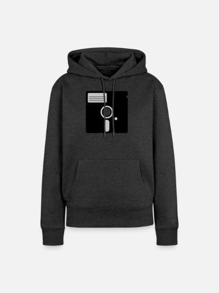 retro floppy disk - Frauen Premium Bio Hoodie - Anthrazit meliert