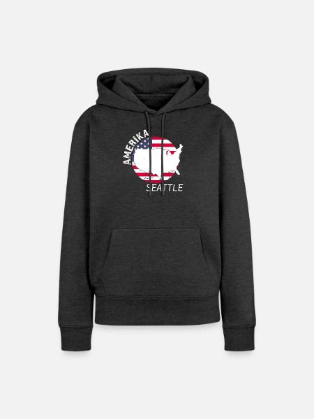 Seattle - Frauen Premium Bio Hoodie - Anthrazit meliert
