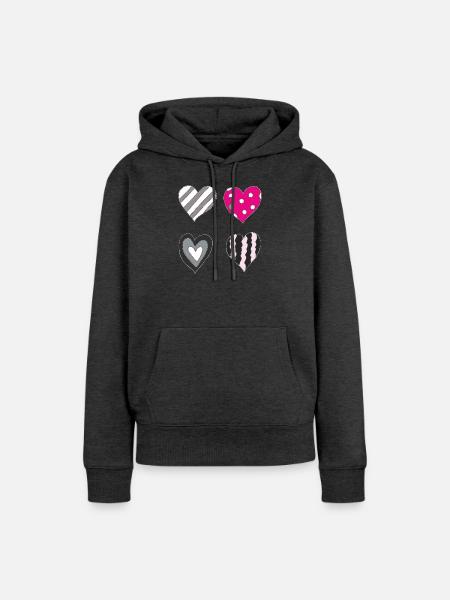 herzen variation - Frauen Premium Bio Hoodie - Anthrazit meliert