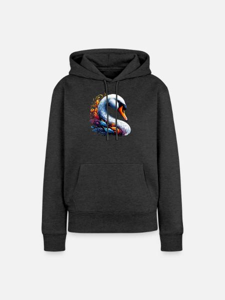 Schwan - Frauen Premium Bio Hoodie - Anthrazit meliert