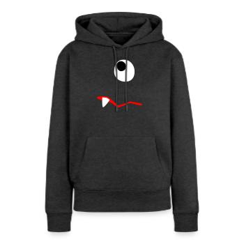Monster Halloween traurig Comic Zombie Zahn Zyklop - Frauen Premium Bio Hoodie - Anthrazit meliert - Vorne - Selfina (174cm)