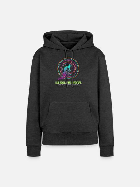 Radabenteuer: Neon Spiral - Frauen Premium Bio Hoodie - Anthrazit meliert